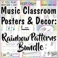 Music Classroom Posters Set Rainbow Patterns DOWNLOAD Thumbnail